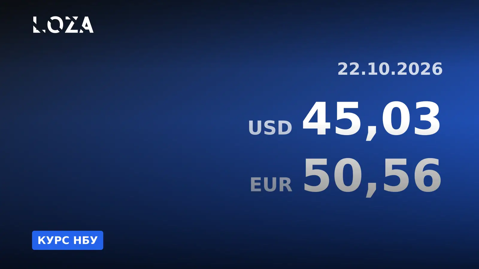 Курс НБУ на 22 жовтня: долар — 45,03 грн, євро — 50,56 грн
